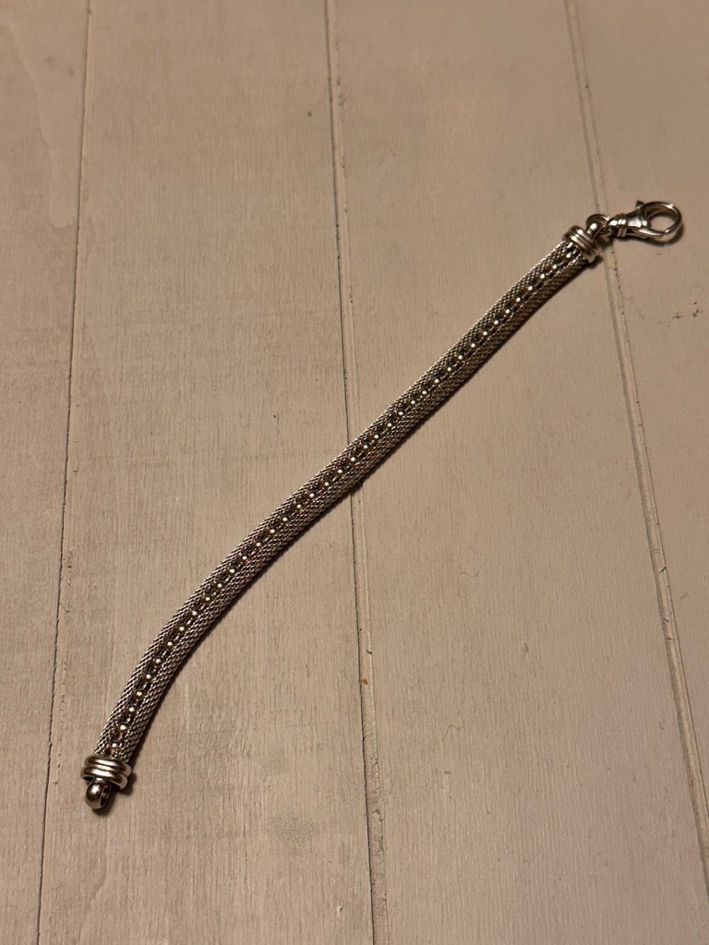 Silver Mesh Chain Bracelet with Lobster Clasp